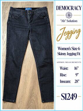 S1249 Jegging Democracy Ab"solution Skinny Fit Jeans Women's Size 6